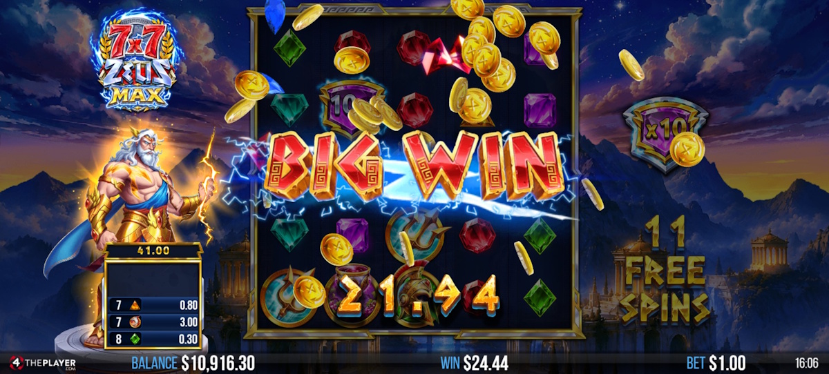 A big win in 7×7 Zeus Max by 4ThePlayer