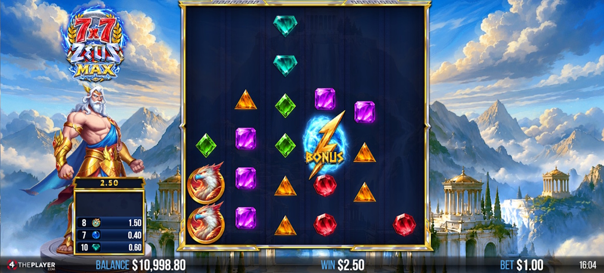 Base game in 7×7 Zeus Max by 4ThePlayer