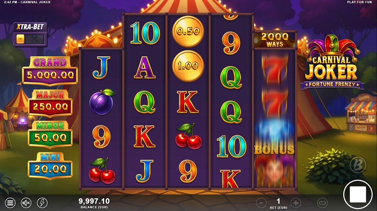 Base game in Carnival Joker by Slotmill
