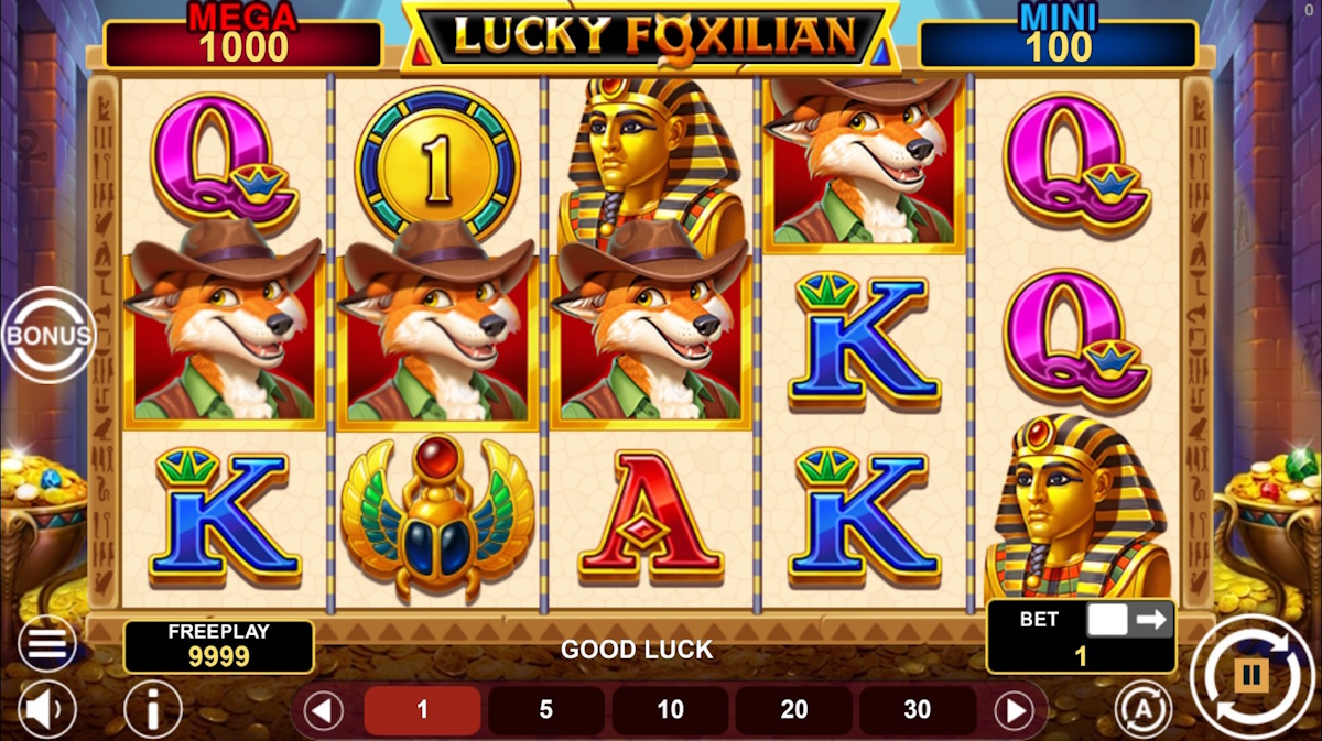 Base game in Lucky Foxilian Hold And Win by 1spin4win