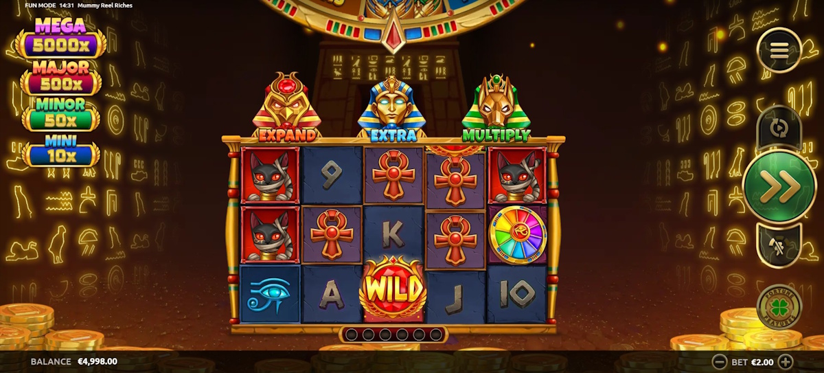 Base game in Mummy Reel Riches by Four Leag Gaming