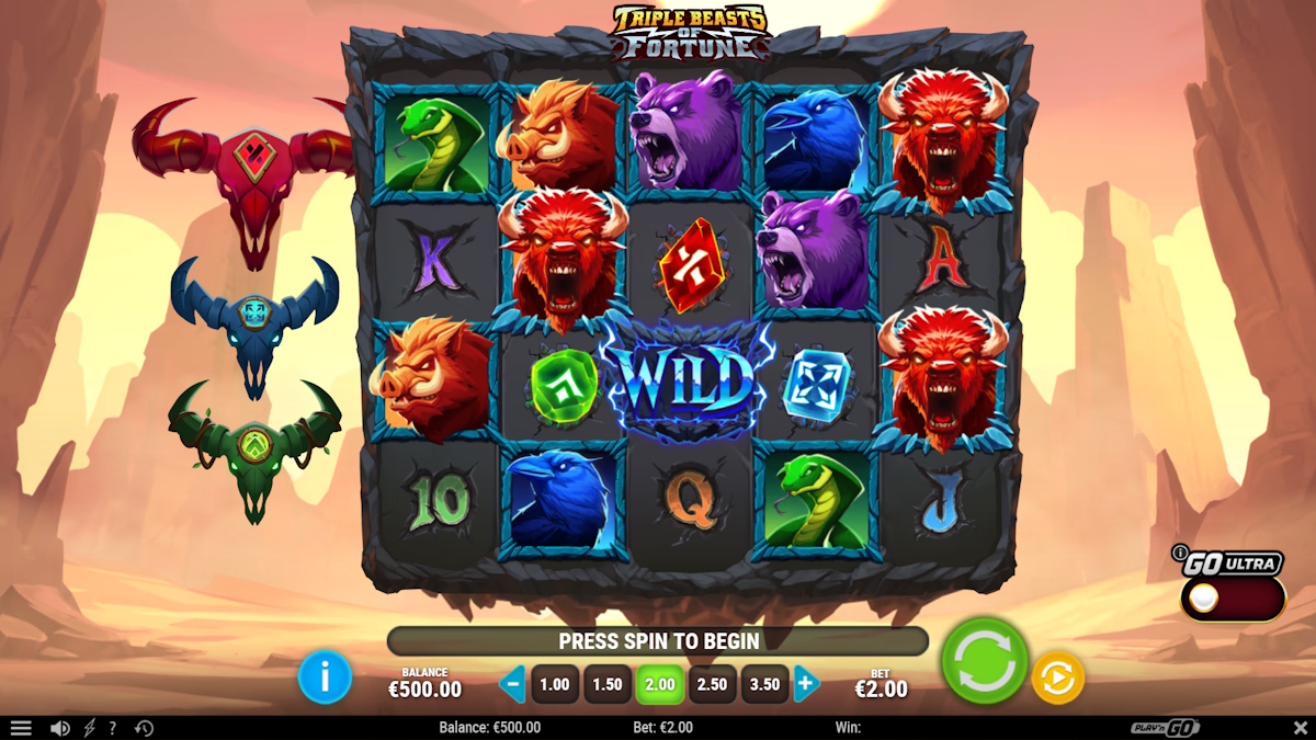 Base game in Triple Beasts of Fortune by Play'n GO