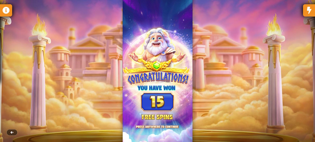 Free spins won in Gates of Olympus POP by Pragmatic Play