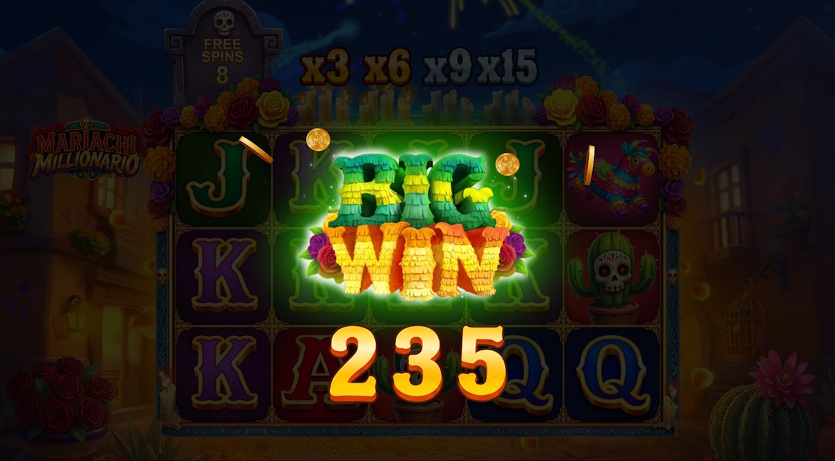 A big win in Mariachi Millionario by Mancala Gaming