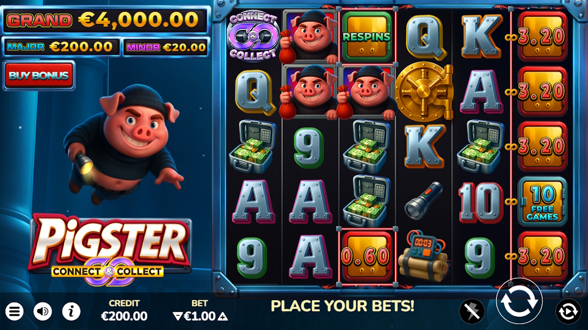 Base game in Pigster by Atomic Slot Lab